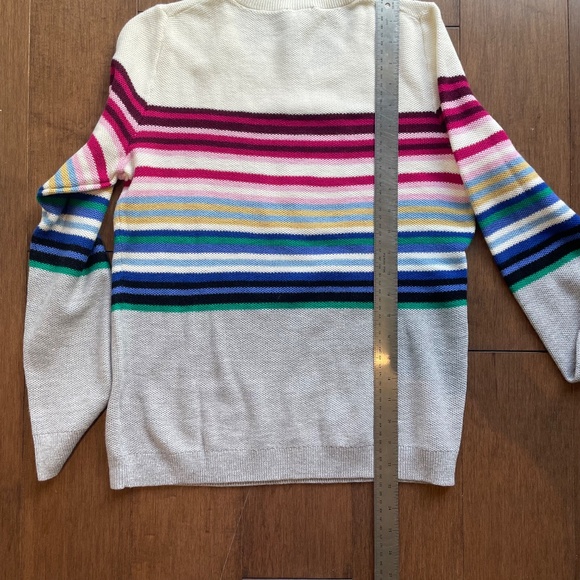 NWT. Talbots Tuck in Sweater Rose Blue Green. Stripe - Picture 6 of 11